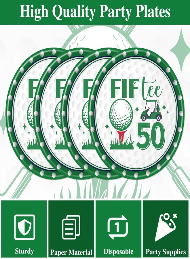 Rakuto Golf 50th Birthday Decorations - 50 Pcs Fiftee Golf Themed Party Plates and Napkins Set Supplies, Disposable Tableware Decorations for Men Women Sports Birthday Party Serves 25 Guests - Image 4