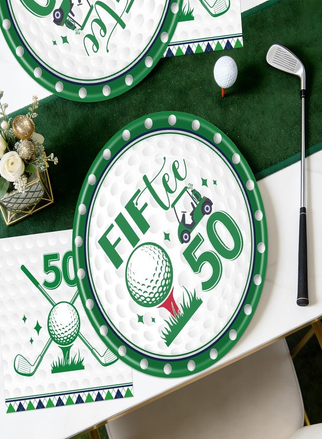 Rakuto Golf 50th Birthday Decorations - 50 Pcs Fiftee Golf Themed Party Plates and Napkins Set Supplies, Disposable Tableware Decorations for Men Women Sports Birthday Party Serves 25 Guests - Image 5