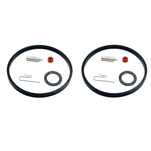 Ulifebet 2 Set Carburetor Needle Seat Bowl Gasket Kit Carb Repair Kit Compatible with Tecumseh V40 V50 V60 VM80 H30 VM100 HMSK HSSK LEV LV OH195 Replace 631021 631021B 631021A 525212 - Image 1