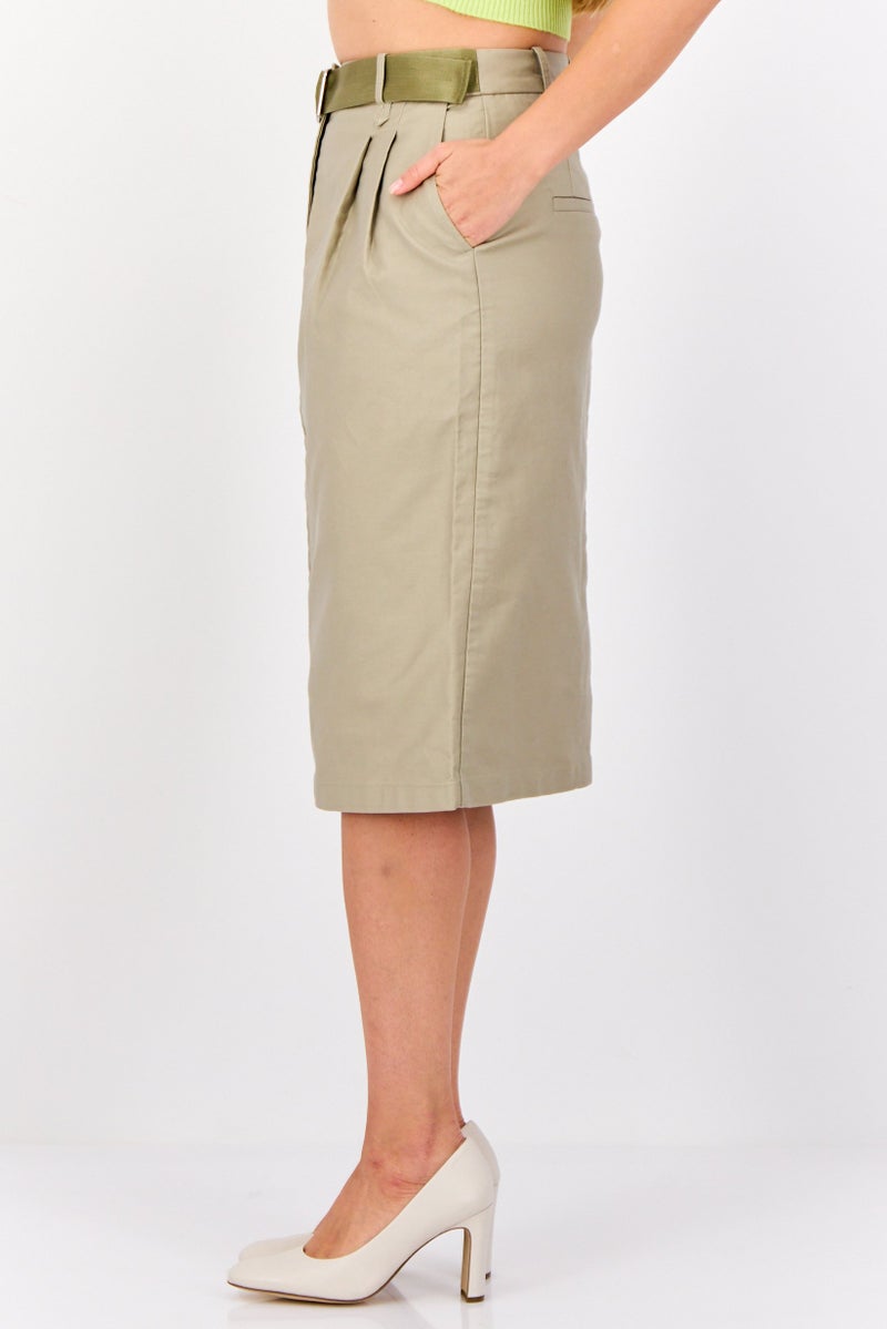 ESPRIT تنورة ميدي نسائية بتصميم كارجو سولي، رمادي فاتح - Image 2