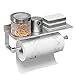 BESy Adhesive Paper Towel Holder Wall Mounted for Kitchen 13 in, Bathroom Tissue Roll Hanger with Storage Shelf, Space - Image 2