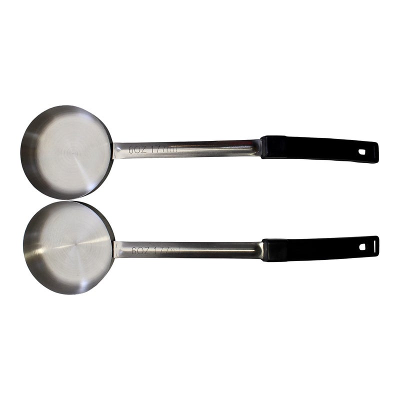 Habanerofire Habanerofire 6 Ounce Solid Stainless Steel Portion Control Ladle Spoon for Measuring and Serving Commercial Grade Serving Scoops Pack of 2 
