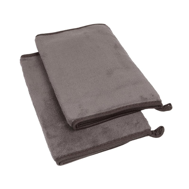 Cutting EDGE Soft 500 GSM Microfiber Cleaning Cloth Pack of 2 Thick Lint Scratch Free Perfect for Home Appliances Kitchen Cleaning Both Interior and Exterior Dark Grey 75 X 355Cm