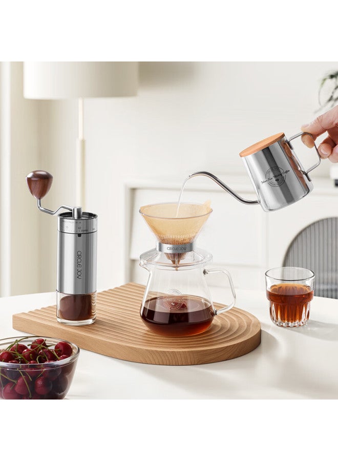 CircleJoy Circle Joy Steel Core Hand-cranked Coffee Grinder, Portable Coffee Maker, Coffee Pot, Pour-over Kettle Set - Image 2