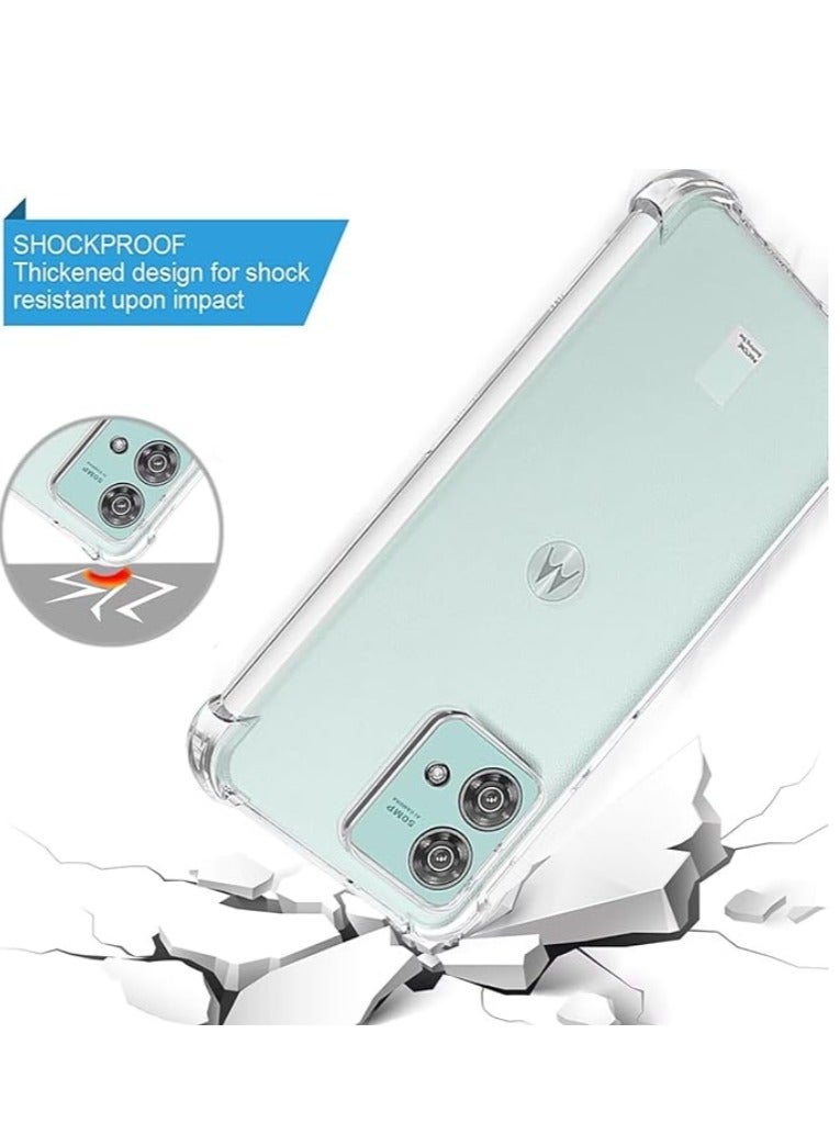 2 in 1 Motorola Edge 40 Neo 5G Phone Case Cover & Screen Protector - Shockproof Clear Slim TPU Protective Phone Cover & Full Coverage Delicate Touch Tempered Glass Screen Protector for Motorola Edge 40 Neo 5G - Image 2