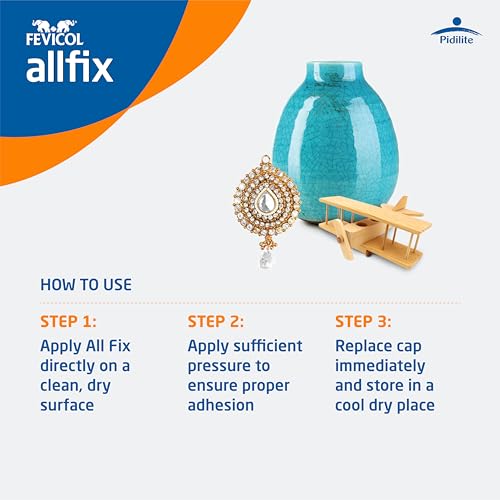 Pidilite Fevicol Allfix, 20ml - Pack of 3 | Clear and Non-Staining | All Purpose Adhesive |Strong Bind | Easy to Use | DIY Art & Craft | Suitable for Fixing crafts, Cardboard, Plastic, Wood, Plywood - Image 5
