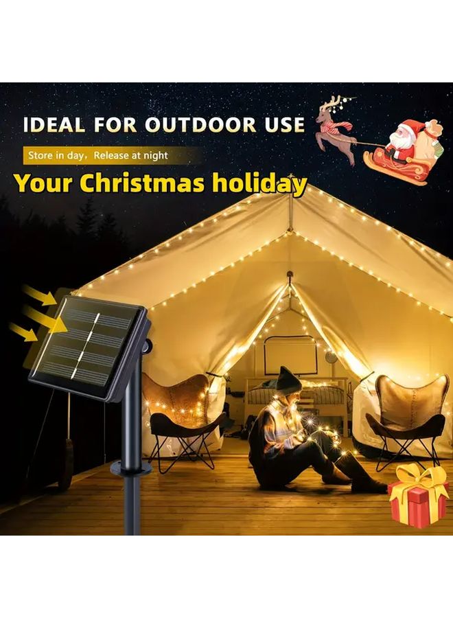 1 Pack LED Solar String Lights Outdoor 72FT 22M 200LED 8 Modes Copper Wire Fairy Lights Warm White for Garden Patio Tree Christmas Party Wedding - Image 2