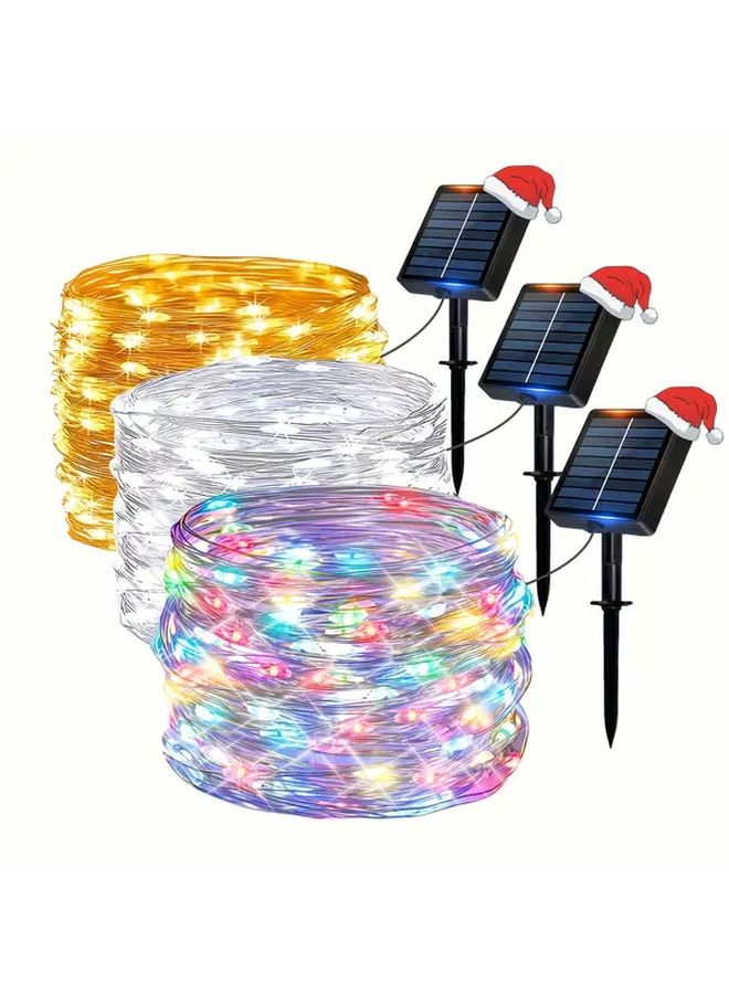 1 Pack LED Solar String Lights Outdoor 72FT 22M 200LED 8 Modes Copper Wire Fairy Lights Warm White for Garden Patio Tree Christmas Party Wedding - Image 1