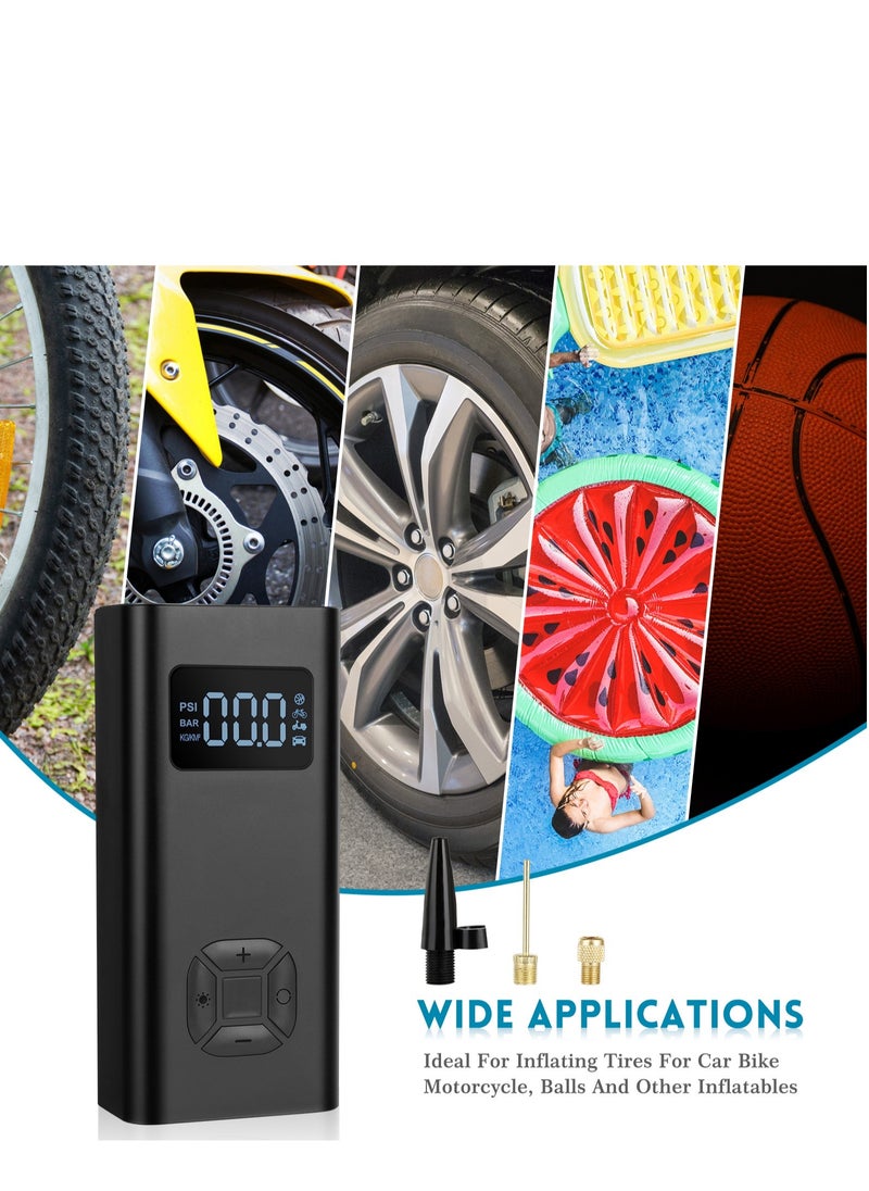 GULFLINK Tire Inflator Portable Air Compressor 6500mAh Battery and DC 5V Cordless Tire Pump with Digital Pressure Display & LED Light - 140PSI Electric Air Pump for Car/ Motorcycle/Bike/ Balls.  - Image 2