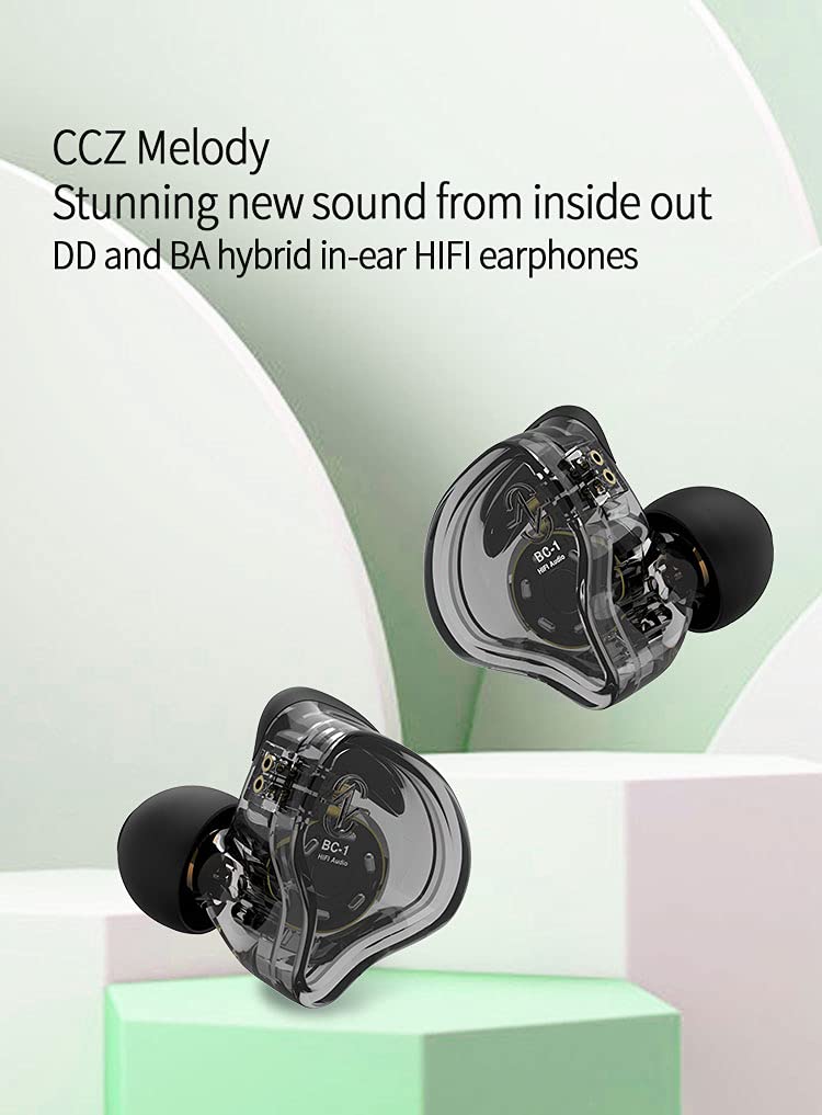 Kinboofi CCZ Melody Type-C in Ear Monitors, Dynamic Hybrid Dual Driver in Ear Headphones 1BA+1DD HiFi Wired Headphones Musicians IEM Upgrade Deep Bass Suitable for Audiophile Musician (Melody-Green, No MIC)… - Image 2