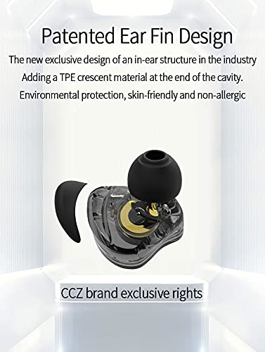 Kinboofi CCZ Melody Type-C in Ear Monitors, Dynamic Hybrid Dual Driver in Ear Headphones 1BA+1DD HiFi Wired Headphones Musicians IEM Upgrade Deep Bass Suitable for Audiophile Musician (Melody-Green, No MIC)… - Image 4