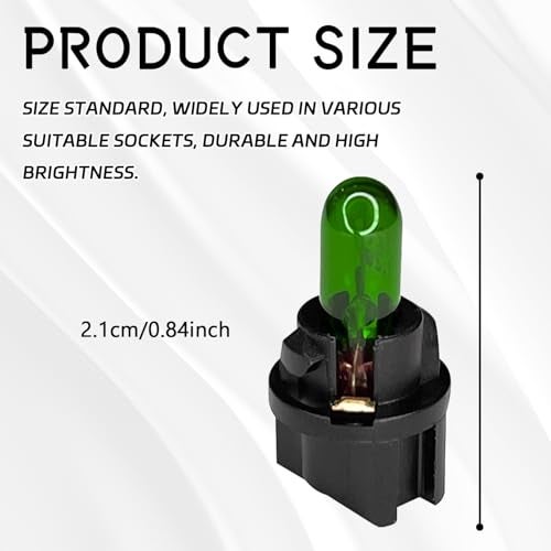 QQWD 20PCS T5 17 57 86 Halogen Instrument Cluster Bulbs Kits, 12V Dash Light for Car Interior, Automotive Replacement Gauge Cluster Panel Bulb with T5 Sockets, Universal Lighting Accessories（Green - Image 2