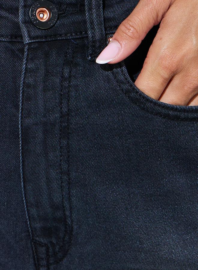 Styli Charcoal High-Rise Flare Jeans - Image 3