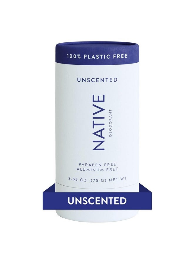 native - Plastic Free Deodorant Contains Naturally Derived Ingredients, 72 Hour Odor Control | Deodorant For Women And Men, Aluminum Free With Baking Soda, Coconut Oil And Shea Butter | Unscented - Image 1