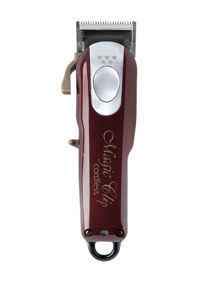 5 Star Professional Magic Hair Clipper,Corded & Cordless,StaggerTooth Blade,8 Premium Guide Combs,3-Pin GCC Plug,Maroon/Silver (0.8–2.5mm) - Image 1