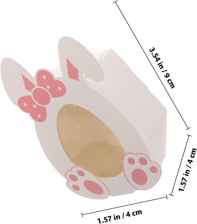 Healeved 10pcs Easter Candy Boxes Bunny Paper Snack Holder Favor Boxes for Party Treats Packaging - Image 2