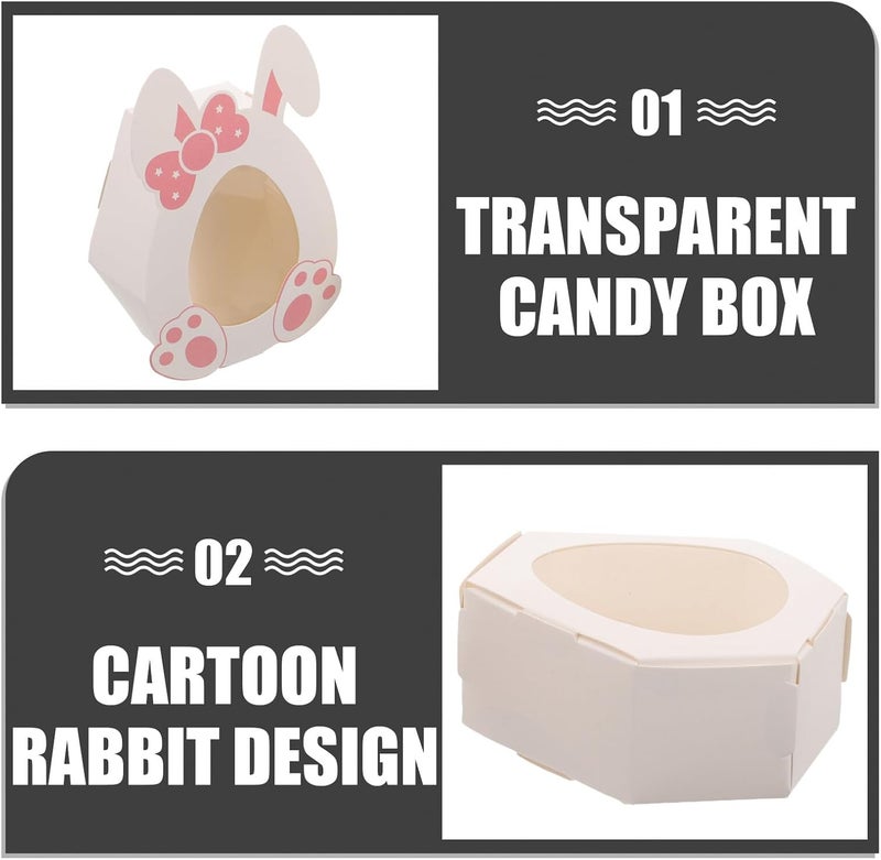 Healeved 10pcs Easter Candy Boxes Bunny Paper Snack Holder Favor Boxes for Party Treats Packaging - Image 3