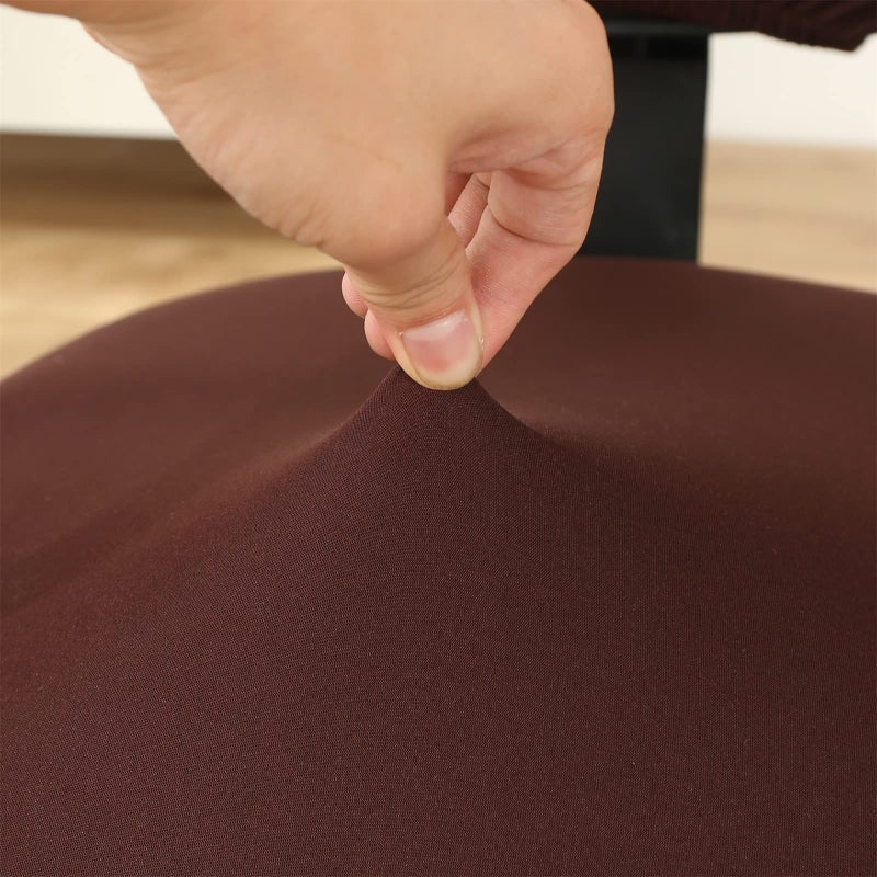ميفكسين غلاف مكتب الكمبيوتر كرسي تمتد البوليستر المرن Slippercover 2 قطعة مدعاة Universal Desk Task Ciard Cover Protector لدوار كرسي الكمبيوتر (القهوة) - Image 4
