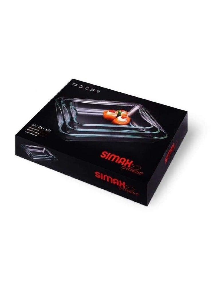 سيماكس طقم بايركس حرارى تشيكي 3 قطع صحي فرنساوي زجاج مقاوم للكسر - Image 2