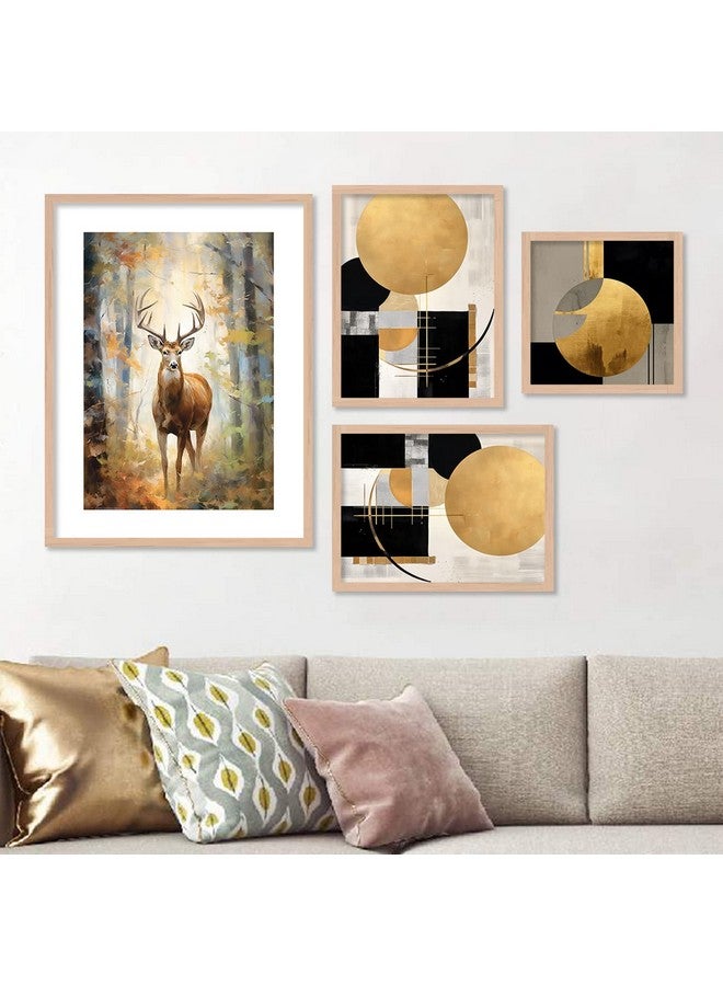kotart Aesthetic Modern Wall Decor Paintings with Frame for Home Decoration - Painting for Living Room Bedroom - Painting for Wall Decoration (14 x 18 inch) Set of 4 (Classic Wall Painting, 8) - Image 2