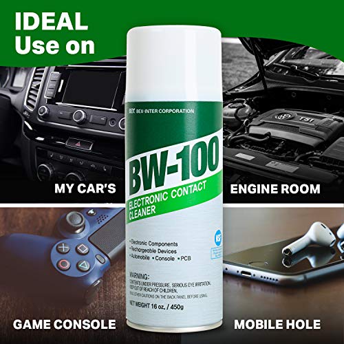 BW-100 Non-Flammable Electronic Contact Cleaner Aerosol Spray - Safely Cleans Joycons, Computers, PCB and More - Removes dust, Dirt and contaminants on Contact-Quick Dry | 4oz/114g | Pack of 3 - Image 3