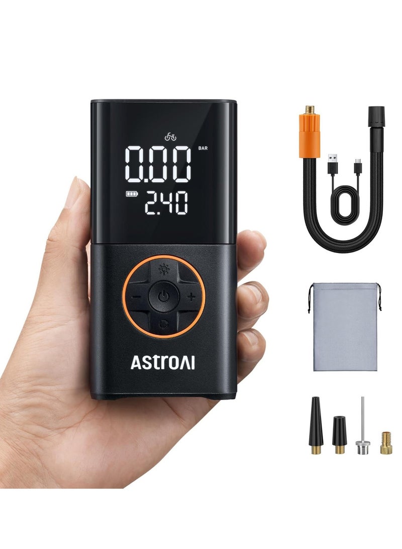 AstroAI AstroAI L7 Air Compressor Tire Inflator Portable Cordless Bike Pump with Digital Dual Values Display, 150 PSI Car Tires Pump with LED Lights Air Pump for Cars, Motorcycles, Bikes, Balls  - Image 2