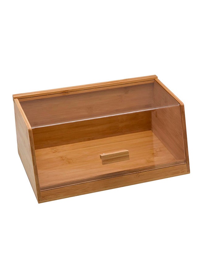 Bien Servi Bamboo Bread Bin with Acrylic Lid Brown and Clear 15.3 x 21.5 x 35 cm G19-X214B