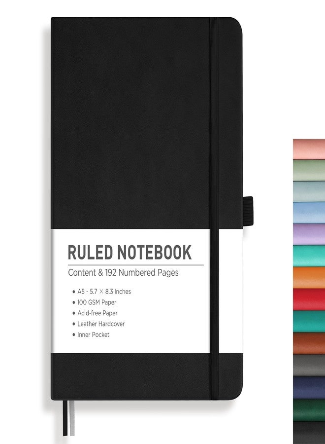 RETTACY Lined Journal Notebook, 192 Numbered Pages, A5 Medium Size (5.7'' x 8.3''), for Men & Women, Journaling, Writing, Work & Office, Leather Hardcover, 100 GSM Thick Paper (Orange) - Image 1