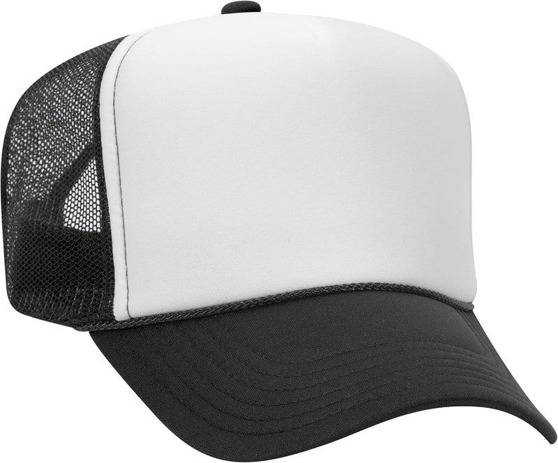 OTTO Polyester Foam Front 5 Panel High Crown Mesh Back Trucker Hat - Image 1