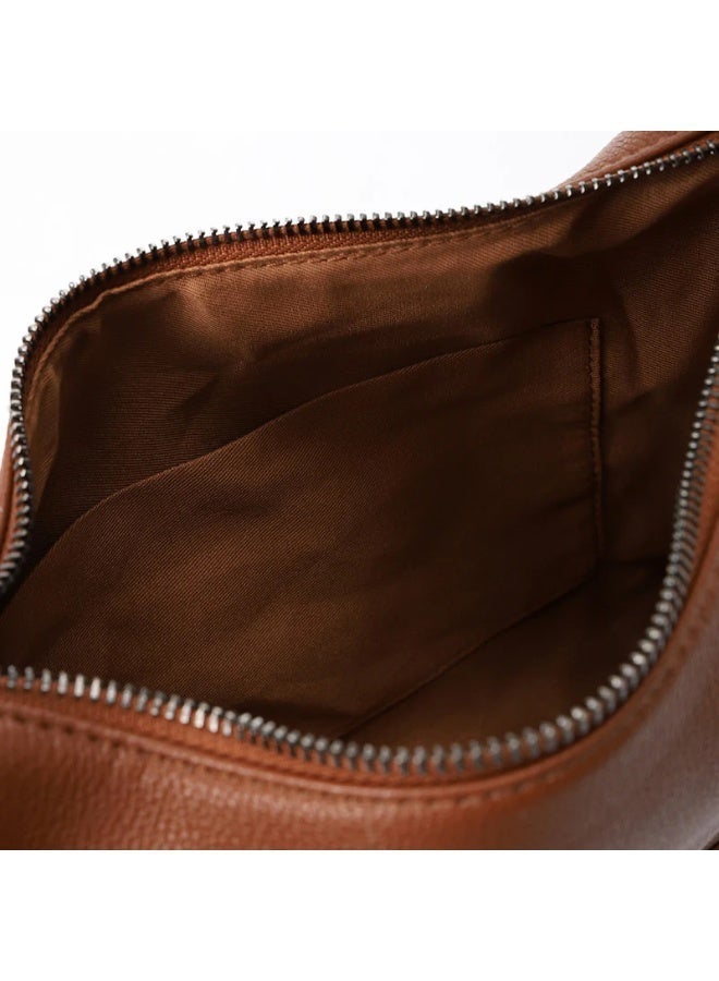 DejaVu One Main Compartment Leather Brown Handbag - Image 4