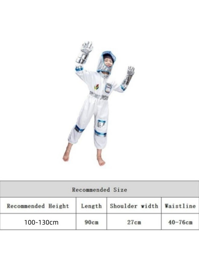 GGEROU بدلة رائد فضاء للأطفال، بدلة رائد فضاء للأطفال مع قبعة وقفازات، بدلة فضائية للجولات الطيران، مجموعة زي لعب الأدوار، مقاس واحد - Image 2