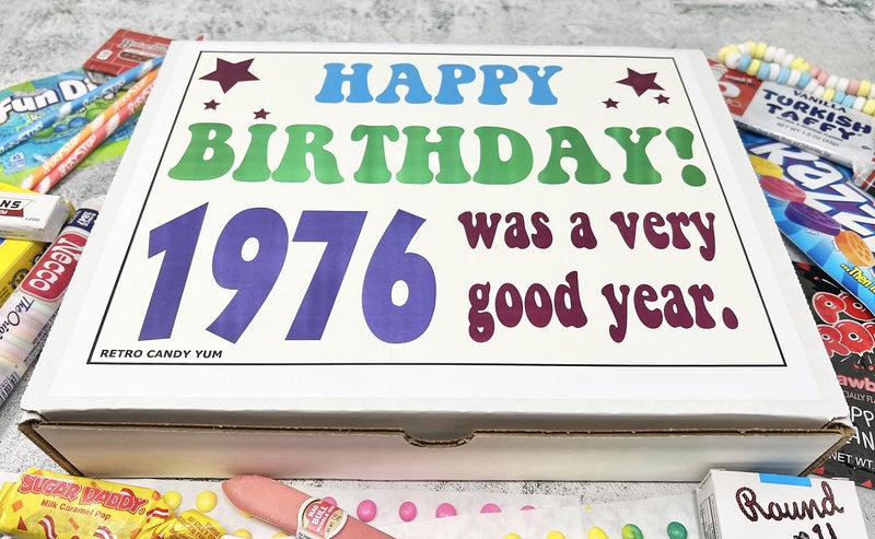 RETRO CANDY YUM ~ 1976 50th Birthday Gift Box Nostalgic Candy Assortment from Childhood for 50 Year Old Man or Woman Born 1976 - Image 2