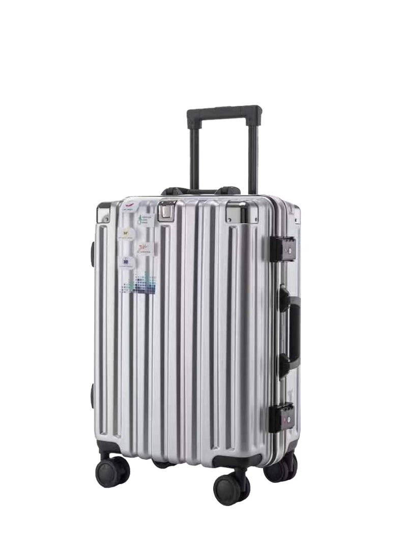 Lightweight aluminum frame stylish luggage trolley case ABS hard case large checked luggage with 4 360 degree rotating double wheels（size:18/20/22/24/26/28 inches)  - Image 1