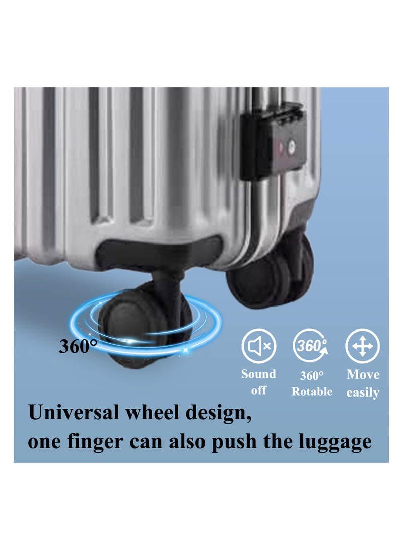Lightweight aluminum frame stylish luggage trolley case ABS hard case large checked luggage with 4 360 degree rotating double wheels（size:18/20/22/24/26/28 inches)  - Image 2