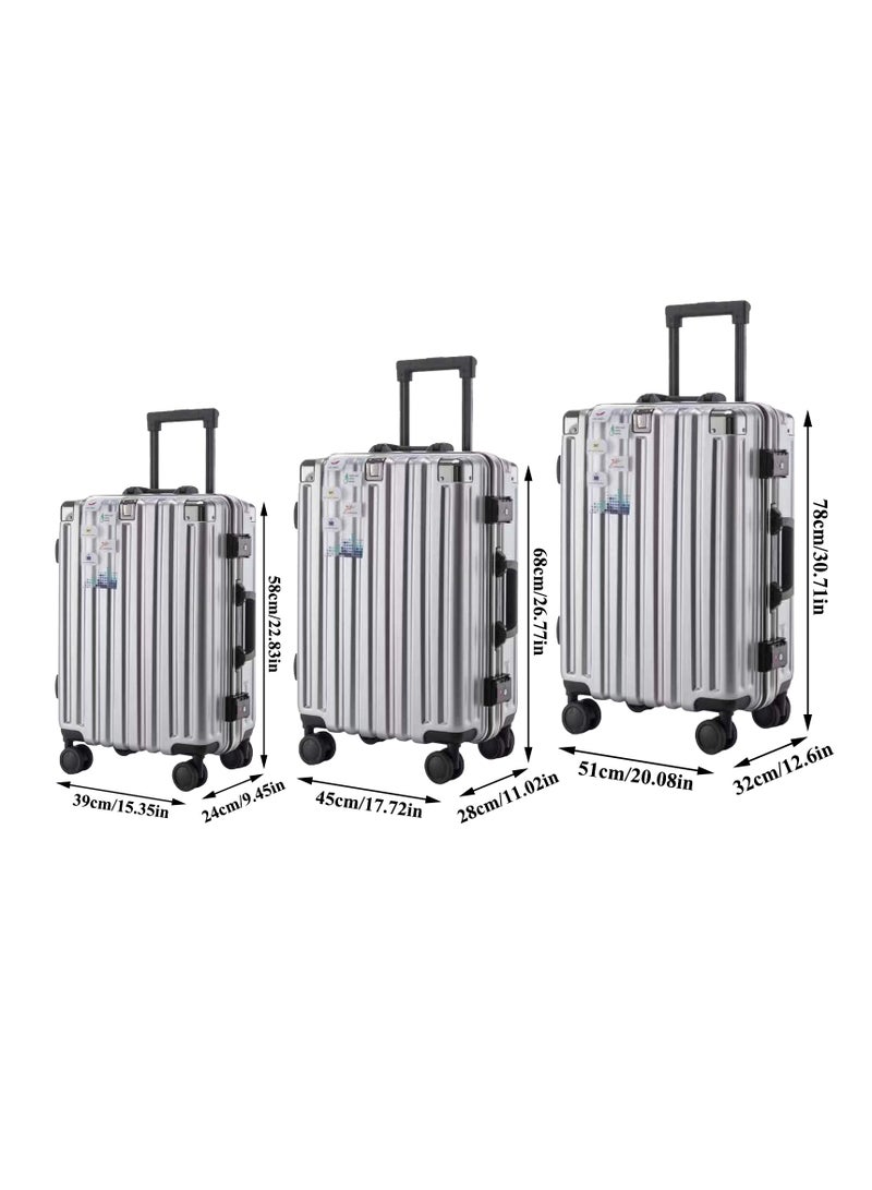 حقيبة سفر خفيفة الوزن وأنيقة، حقيبة سفر صلبة، حقيبة سفر كبيرة مسجلة بأربع عجلات دوارة 360 درجة (المقاسات: 18/20/22/24/26/28 بوصة) - Image 1