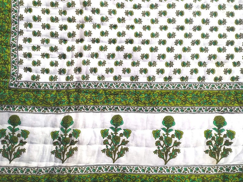 SAMRADHI سمردهي غطاء سرير تقليدي شهير من جايبور بتصميم زهور جميل بألوان متعددة غطاء سرير مزدوج/غطاء سرير/غطاء مكيف/غطاء مكيف هواء - Image 3