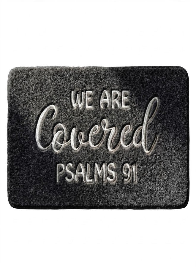 Accssoey We are Covered Psalm 91 Doormat, Bible Verse Welcome Front Door Mat Indoor Outdoor Entrance, Scripture Artificial Coir Doormat for Patio, 30x17in - Image 1
