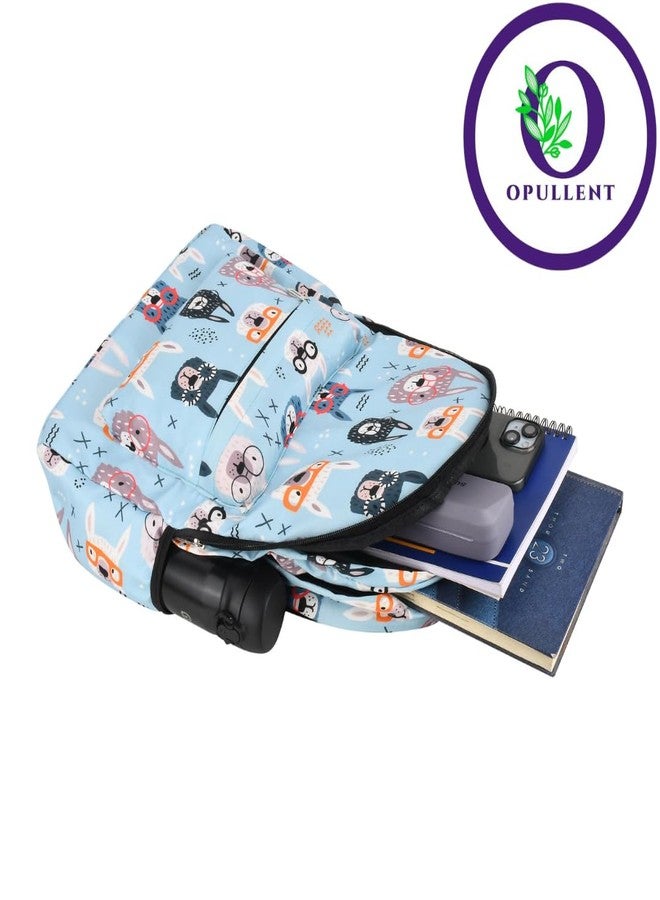 OPULLENT Girls Backpack with Llama Glasses Print, Light Blue, Cute Animal Pattern School Bag with Water Bottle Holder For Kids, Boys, Girls, Men And Women | Best Bags For Everyday Use (pack Of-1) - Image 5