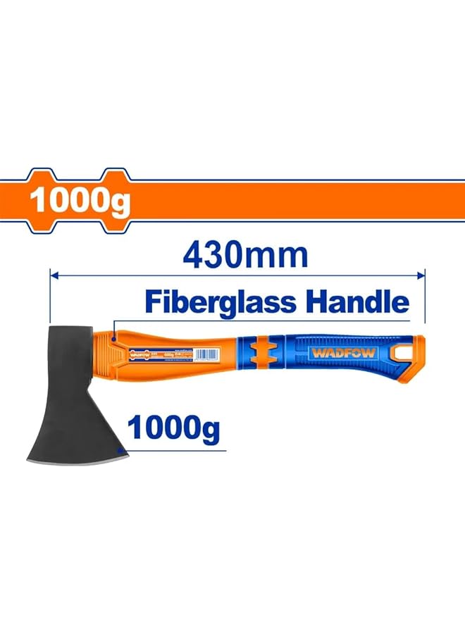 WADFOW WHM6310 Carbon Steel Tubular Axe 1000 g Head - Image 2