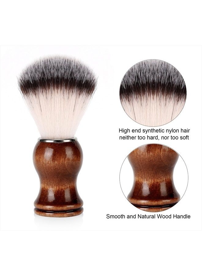 SANWA مجموعة حلاقة فاخرة للرجال، حامل شفرة حلاقة من الفولاذ المقاوم للصدأ وحامل فرشاة وحامل صابون ومجموعة فرشاة حلاقة، هدية للحبيب والزوج والأب وعيد الميلاد وعيد الأب له - Image 3