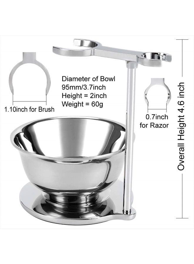 SANWA مجموعة حلاقة فاخرة للرجال، حامل شفرة حلاقة من الفولاذ المقاوم للصدأ وحامل فرشاة وحامل صابون ومجموعة فرشاة حلاقة، هدية للحبيب والزوج والأب وعيد الميلاد وعيد الأب له - Image 2