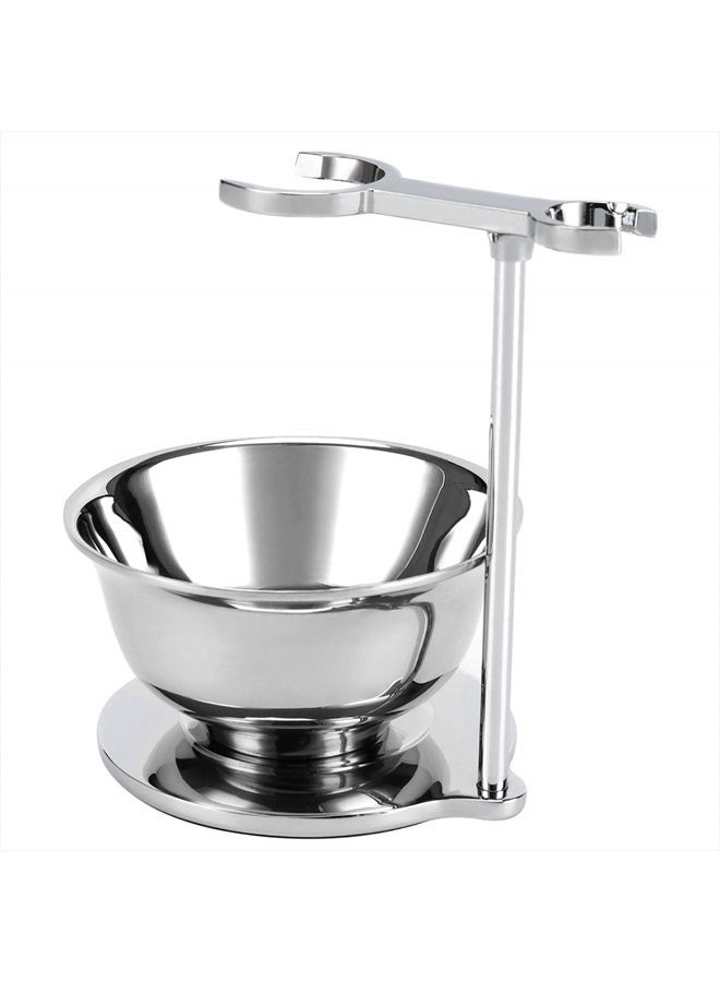 SANWA مجموعة حلاقة فاخرة للرجال، حامل شفرة حلاقة من الفولاذ المقاوم للصدأ وحامل فرشاة وحامل صابون ومجموعة فرشاة حلاقة، هدية للحبيب والزوج والأب وعيد الميلاد وعيد الأب له - Image 4