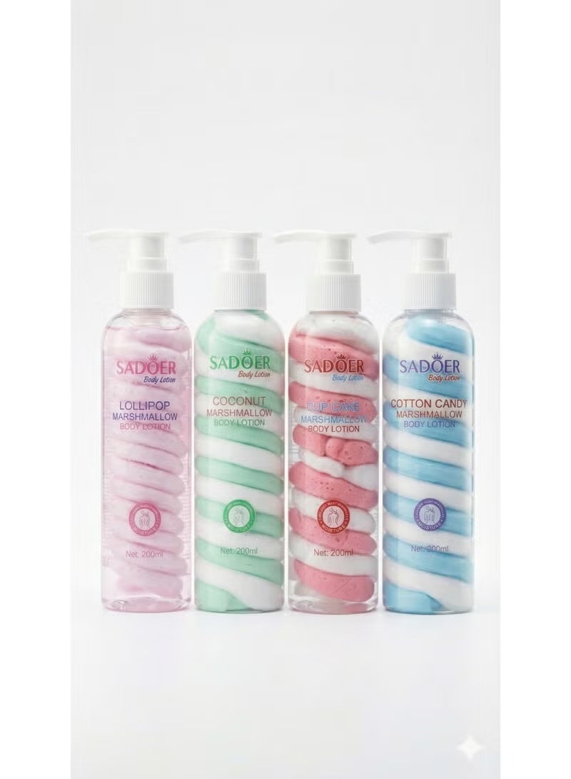 سادور Coconut Marshmallow Body Lotion, 200ml – Tropical Hydrating Body Cream with Coconut Oil & Sweet Marshmallow – Unique Green & White Spiral Formula for Deep Moisture and Glowing Skin - Image 4
