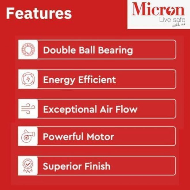 MICRON TURBO AIR SERIES - 16 INCH FULL METAL STAND FAN, ADJUSTABLE HEIGHT FAN, 50W- STUNNING SILVER - Image 4