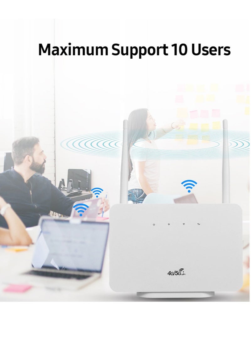 Generic - 4G Wireless Router LTE CPE Router 300Mbps Wireless Router with 2 High-gain External Antennas SIM Card Slot UK Plug - Image 1