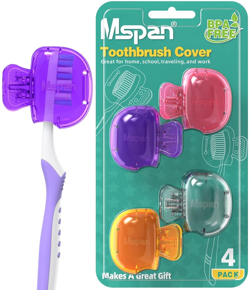 Mspan Electric Toothbrush Head Cover: Sonic Toothbrush Cap Travel Protector Plastic Brush Pod Protection Clip Case Value Pack - Image 1
