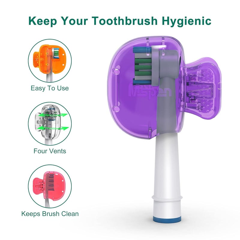 Mspan Electric Toothbrush Head Cover: Sonic Toothbrush Cap Travel Protector Plastic Brush Pod Protection Clip Case Value Pack - Image 3
