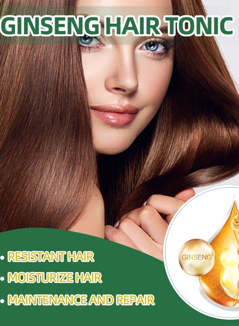 OUHOE 100ml Natural Herbs Ginseng Hair Tonic  Hair Regrowth Essence for Hair Loss and Hair Regrowth Hair Growth Serum Hair Treatment Essence Oil Hair Growth Spray Ginseng Hair Oil Nourish Scalp Hair Anti Hair Loss Serum - Image 3