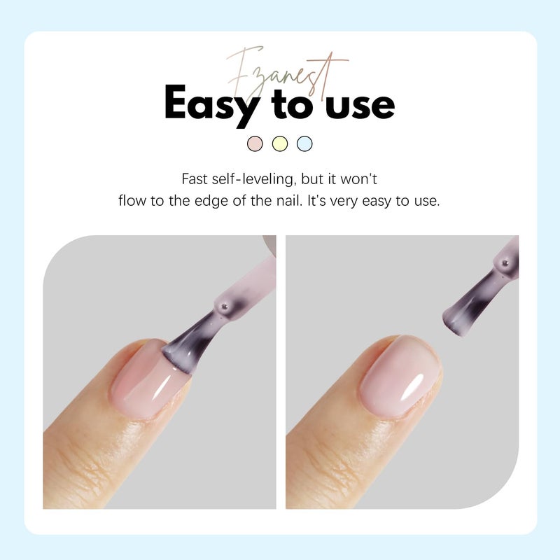 FZANEST Hema-Free Rubber Base Gel Polish, Tpo-free Light Pink Lightweight Sculpting Builder Gel For Quick Nail Strengthening Extension Repair Long-Lasting Base Salon-Quality Nails At Home #02 - Image 5