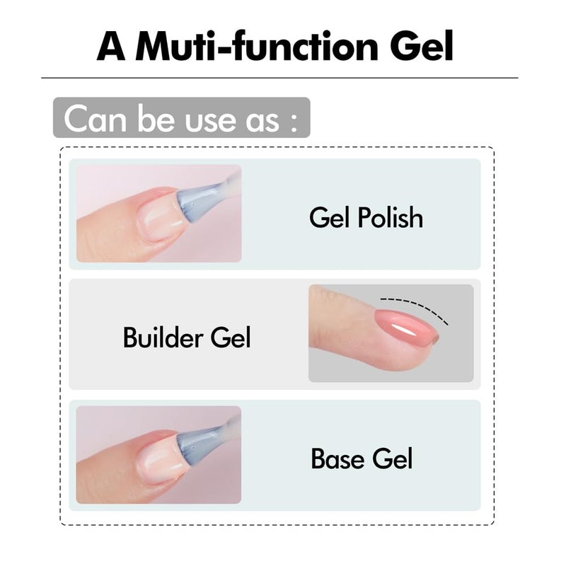FZANEST Hema-Free Rubber Base Gel Polish, Tpo-free Light Pink Lightweight Sculpting Builder Gel For Quick Nail Strengthening Extension Repair Long-Lasting Base Salon-Quality Nails At Home #02 - Image 2